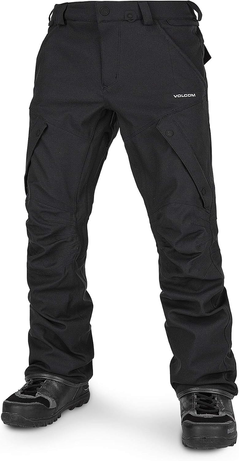 Volcom Men's Articulated Snow Pant, 15k Waterproof Ski Snowboard Pants, Sealed Seams Onyx