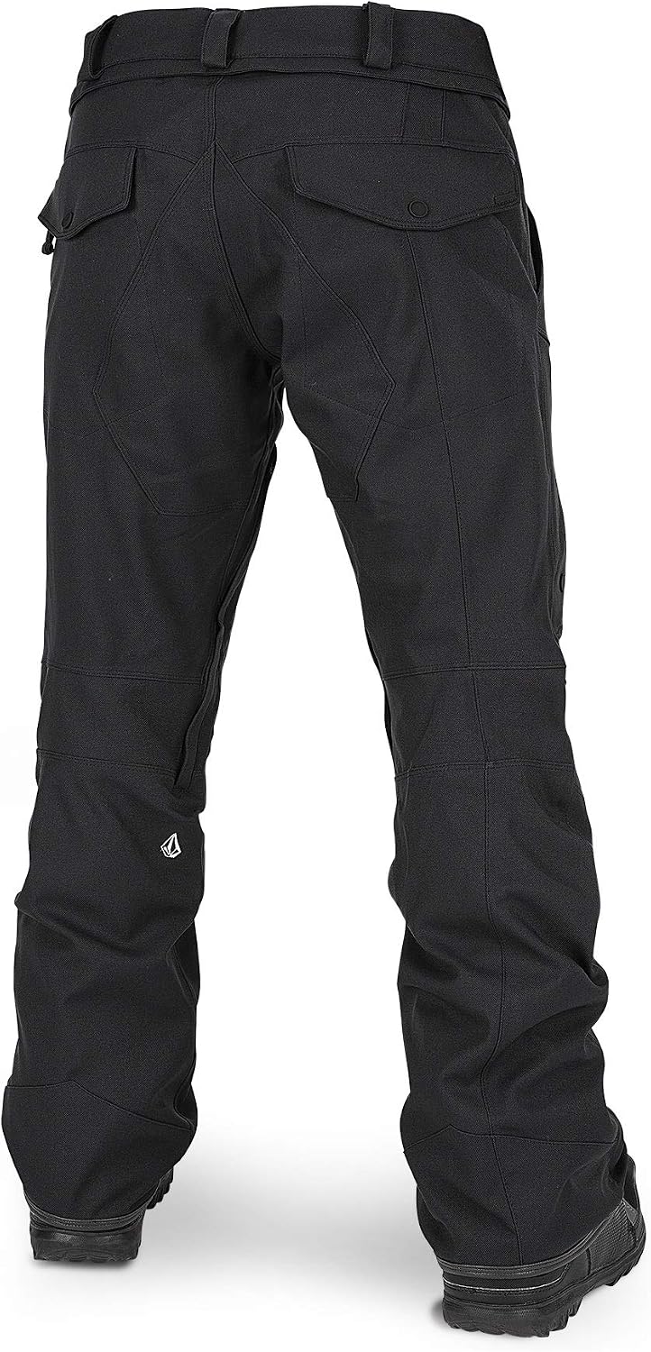 Volcom Men's Articulated Snow Pant, 15k Waterproof Ski Snowboard Pants, Sealed Seams Onyx