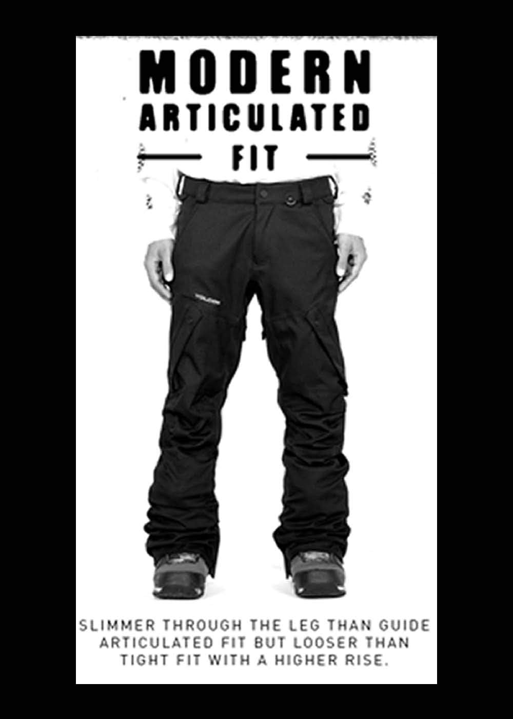 Volcom Men's Articulated Snow Pant, 15k Waterproof Ski Snowboard Pants, Sealed Seams Onyx