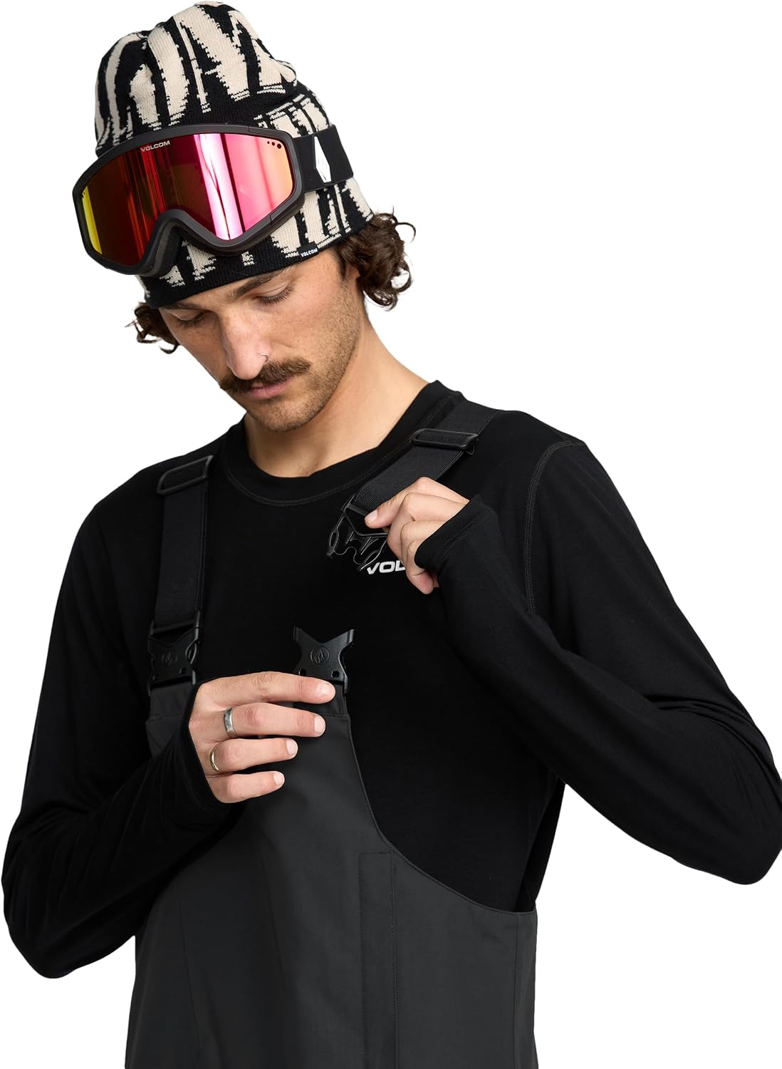 Volcom Men's V.co Sparta Bib Overall Snowboard Pant Onyx