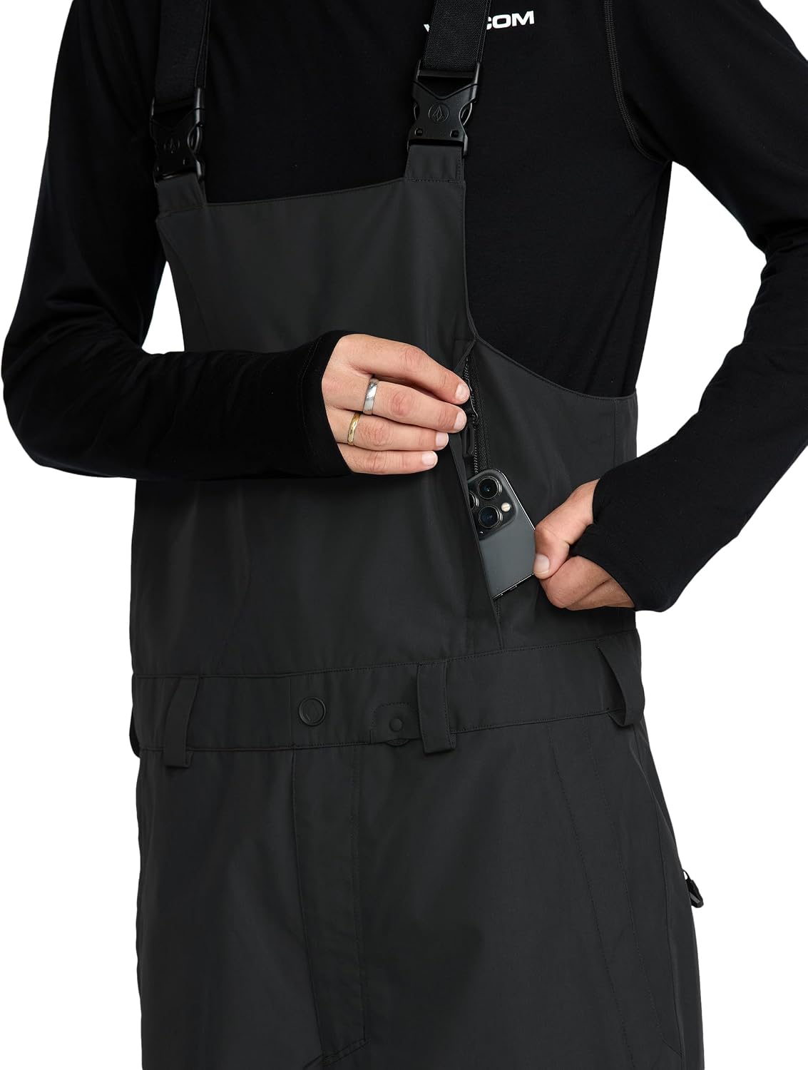 Volcom Men's V.co Sparta Bib Overall Snowboard Pant Onyx