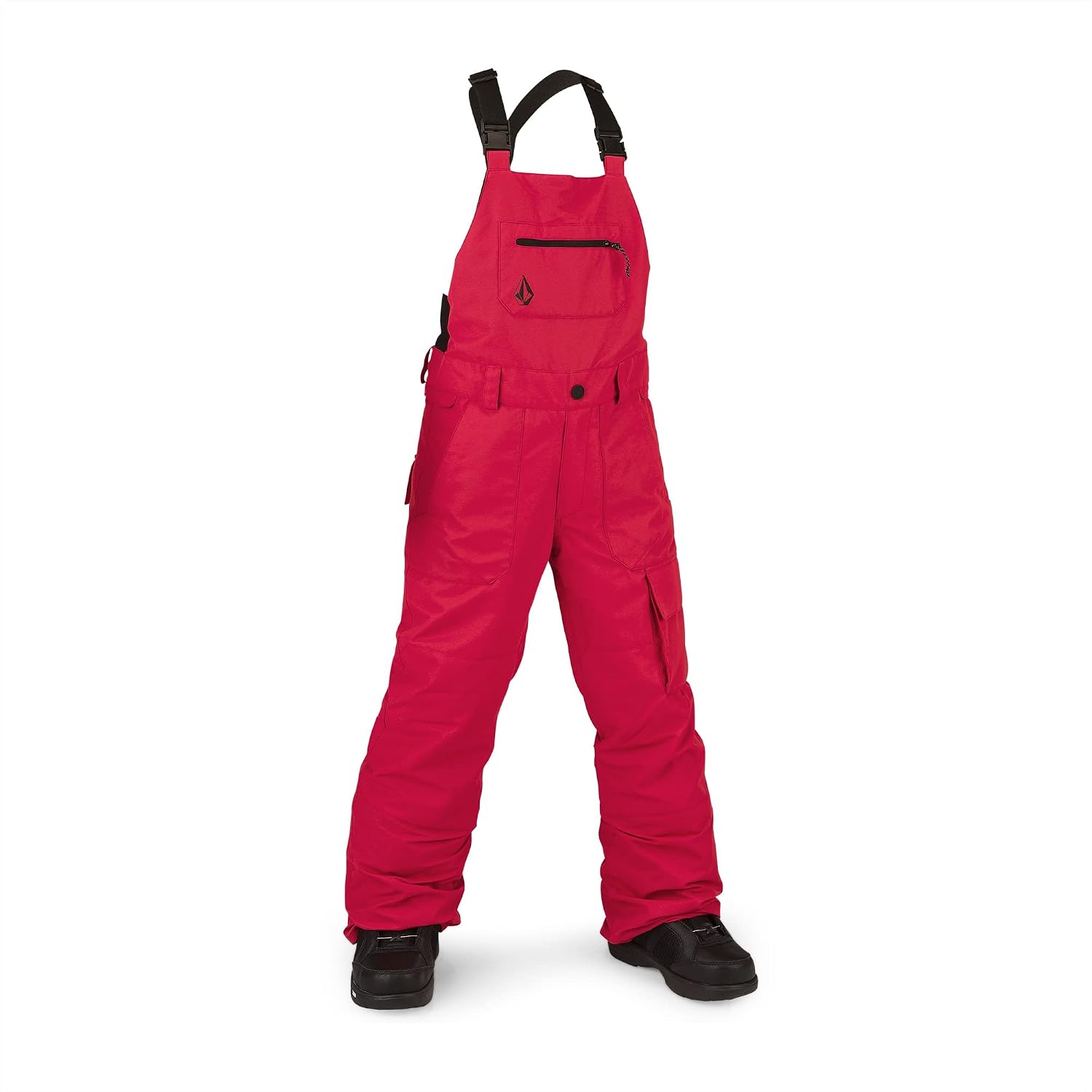 Volcom Boys' Youth Barkley Bib Overall Snowboard Pant Red