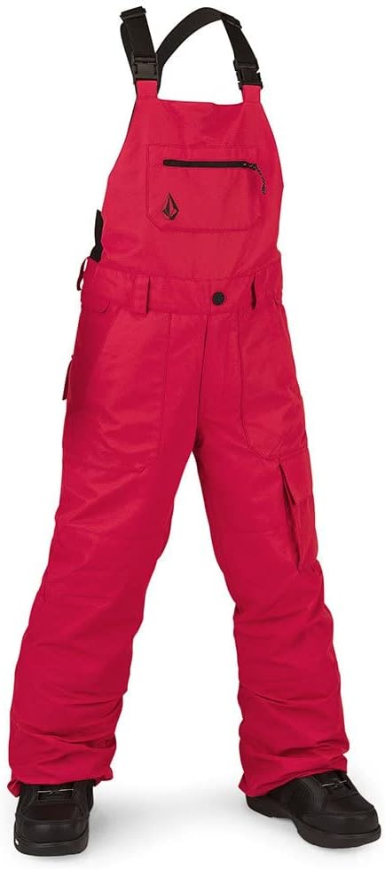 Volcom Boys' Youth Barkley Bib Overall Snowboard Pant Red