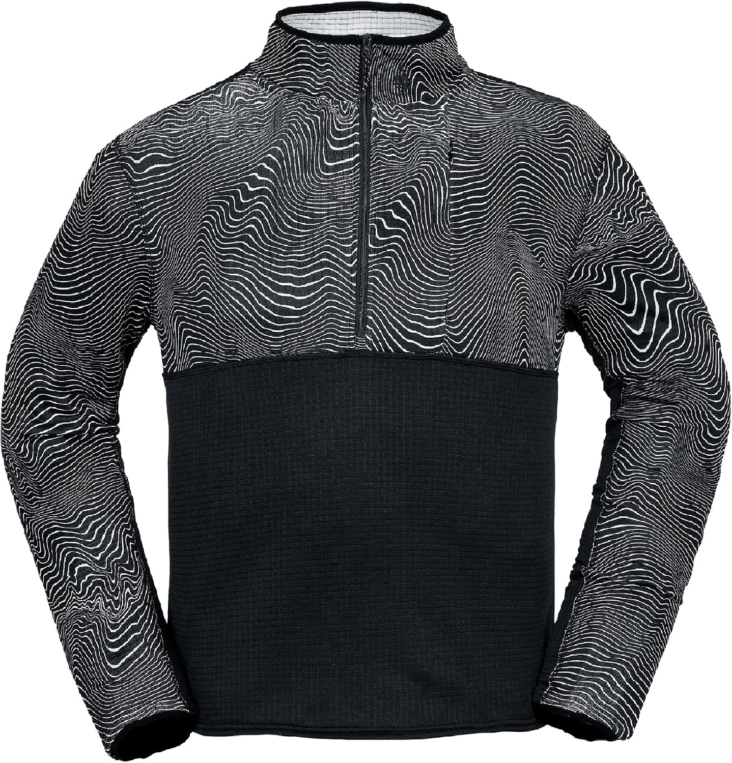 Volcom Men's Gridlock Mock Neck Fleece Black Print