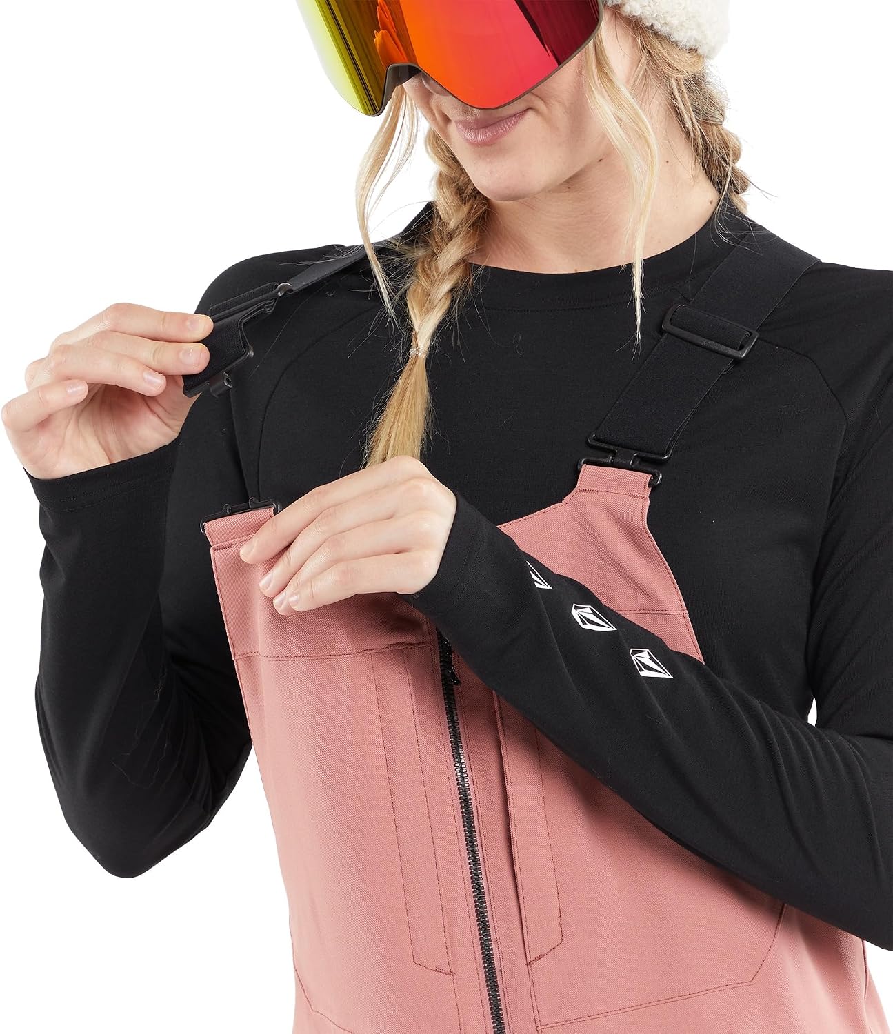 Volcom Women's Swift Bib Overall Snowpant Earth Pink S4