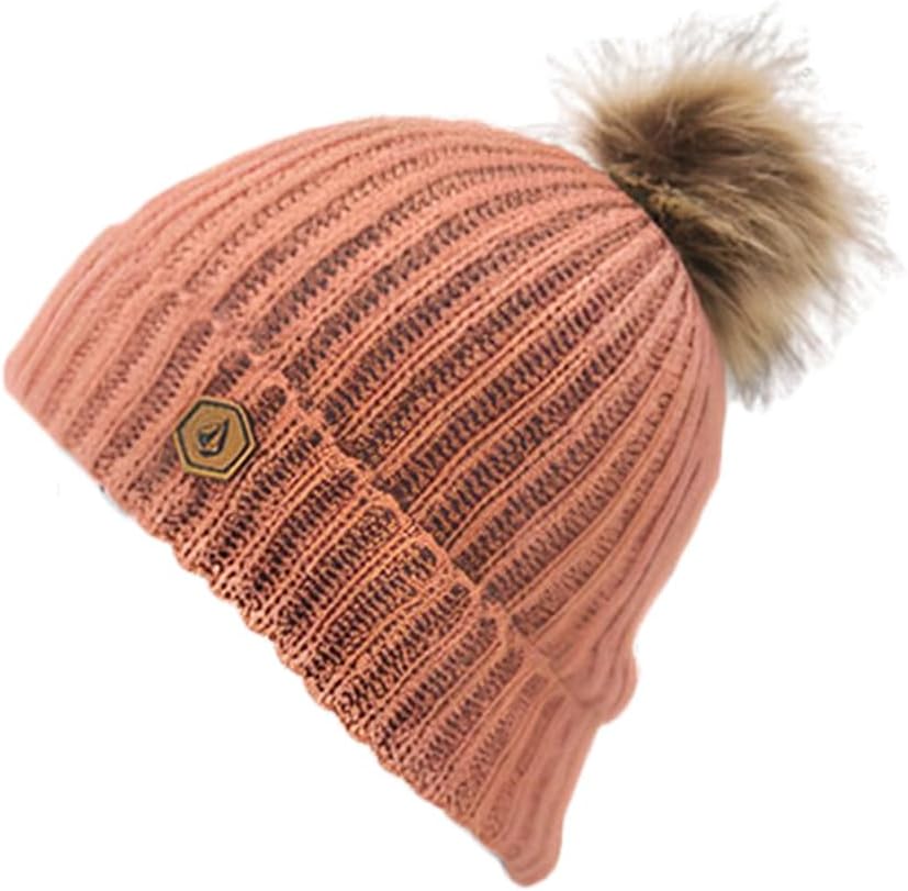 Volcom Women's V.co Lyra Snowboard Ski Beanie Earth Pink S4