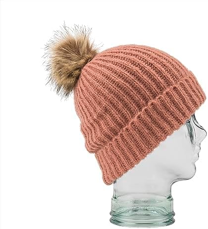 Volcom Women's V.co Lyra Snowboard Ski Beanie Earth Pink S4
