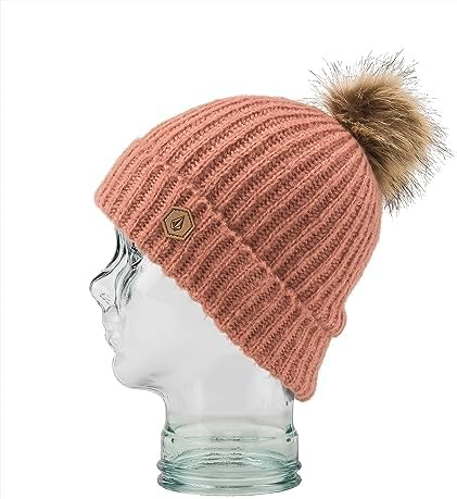 Volcom Women's V.co Lyra Snowboard Ski Beanie Earth Pink S4