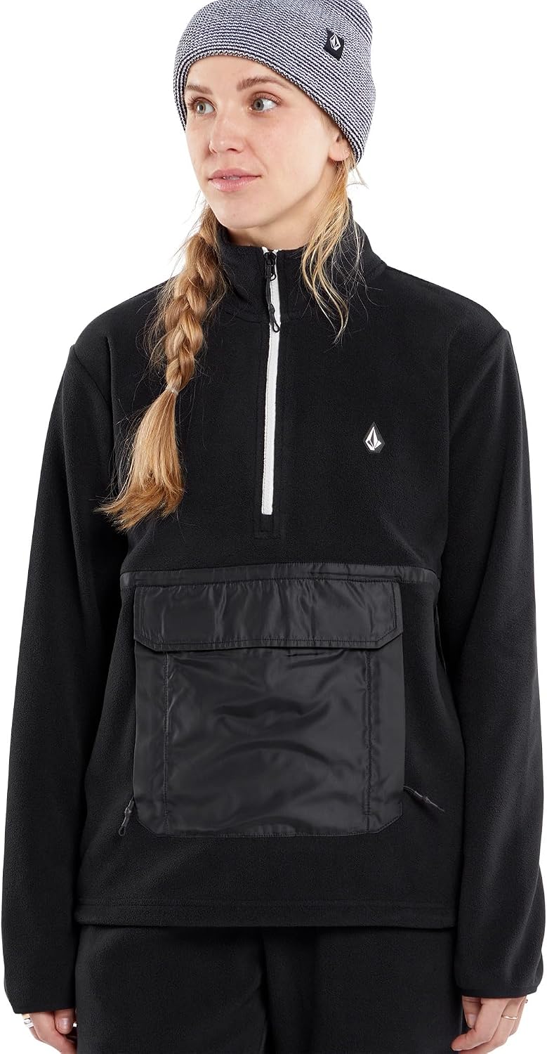 Volcom Women's Polar Fleece 12 Zip Snowboard Ski Baselayer Black S4