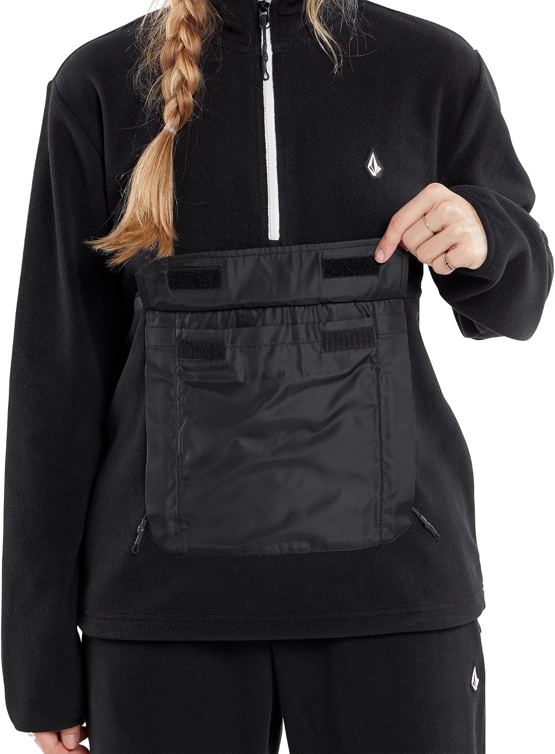 Volcom Women's Polar Fleece 12 Zip Snowboard Ski Baselayer Black S4