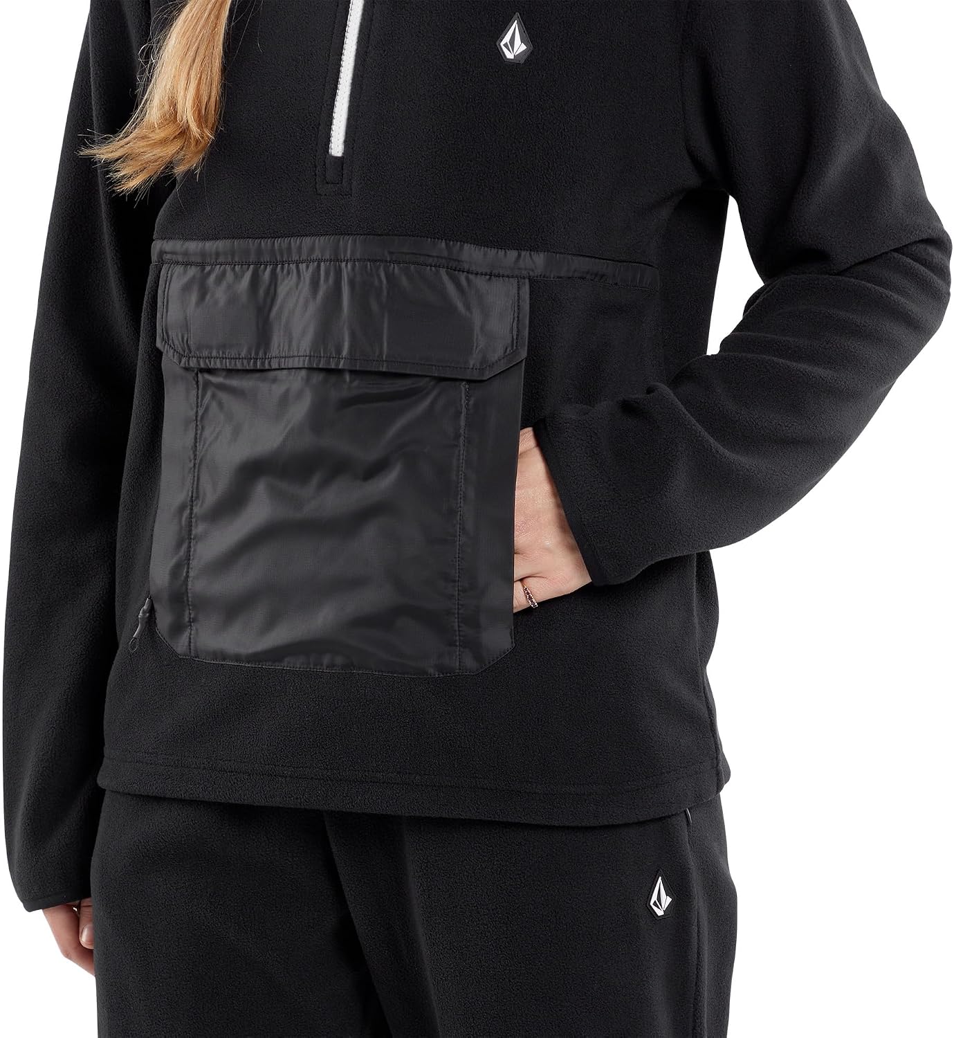 Volcom Women's Polar Fleece 12 Zip Snowboard Ski Baselayer Black S4