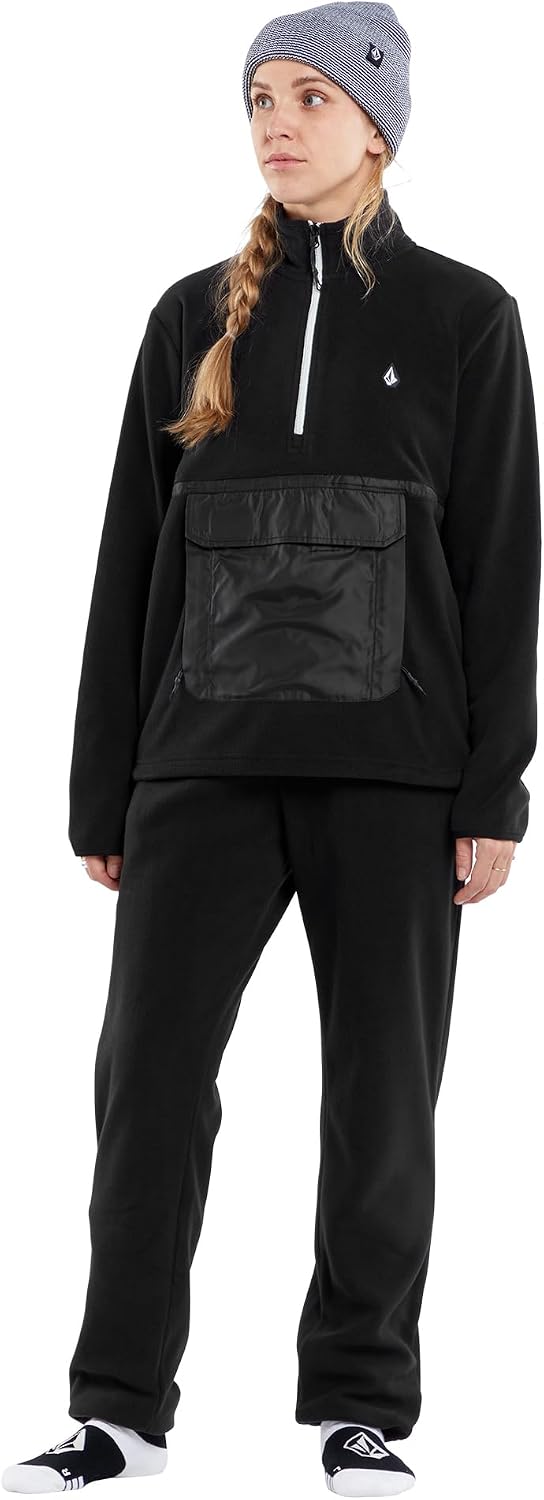 Volcom Women's Polar Fleece 12 Zip Snowboard Ski Baselayer Black S4
