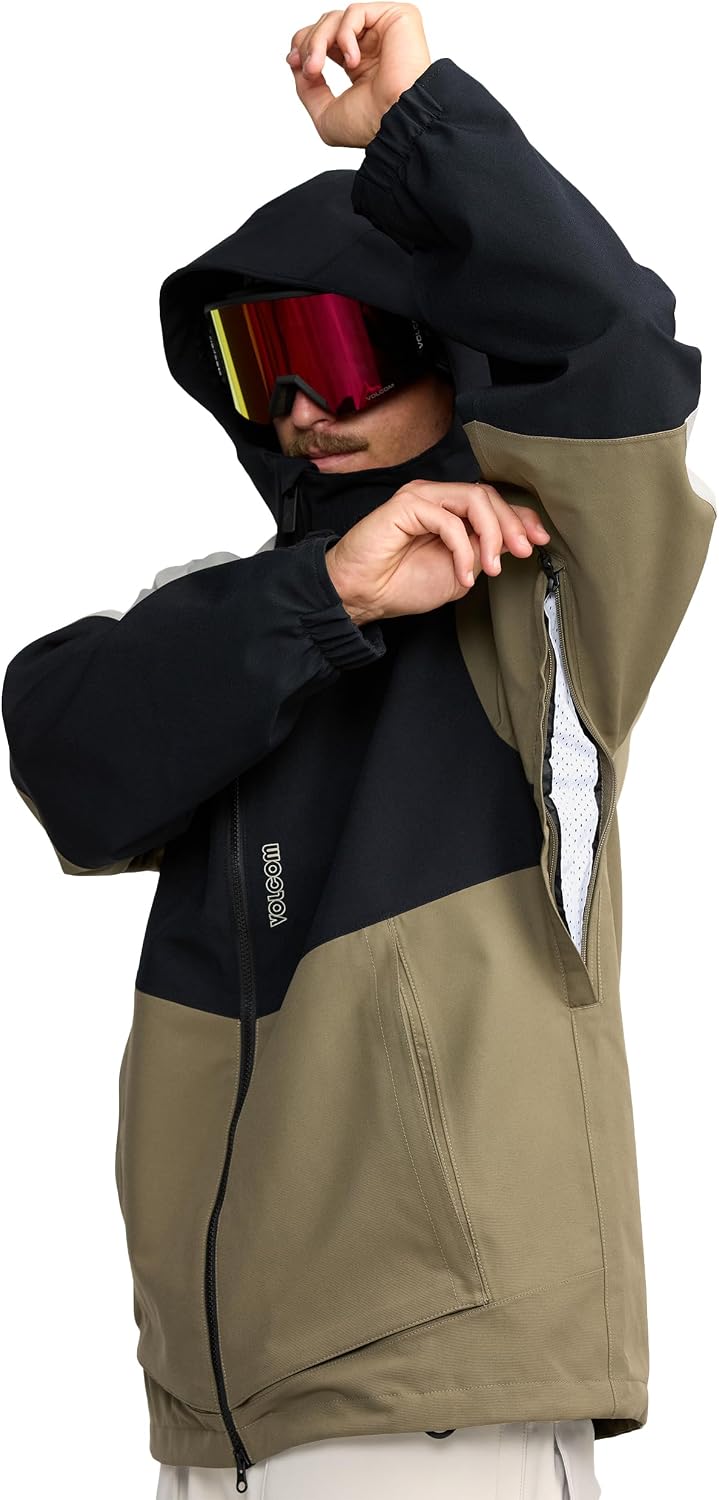 Volcom Men's Brighton Hooded Snowboard Ski Winter Jacket Military