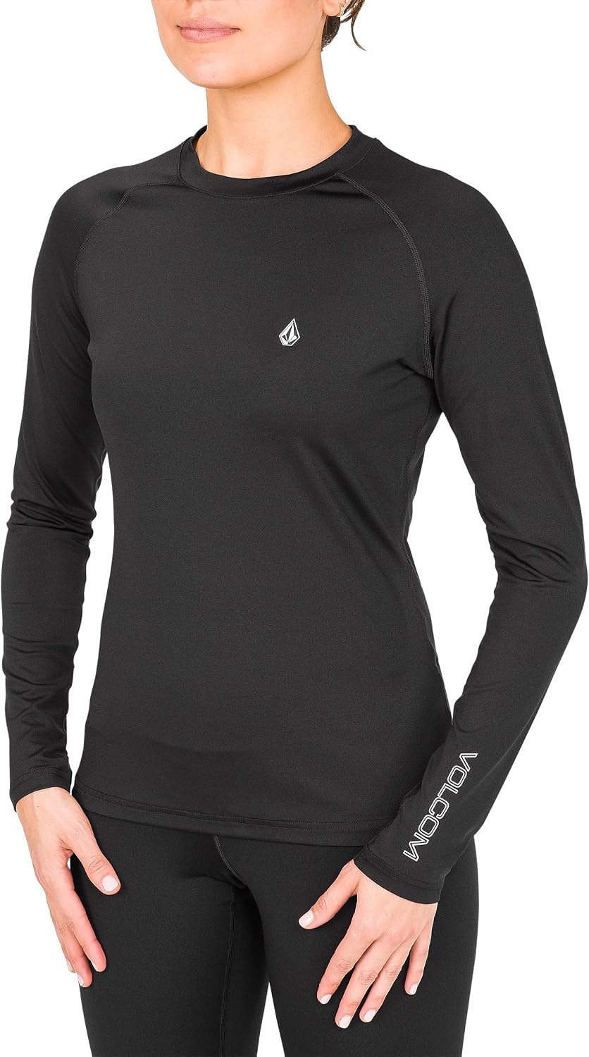 Volcom Women's V-Science Thermal Base Layer Top – Quick Dry Long Sleeve Shirt Black