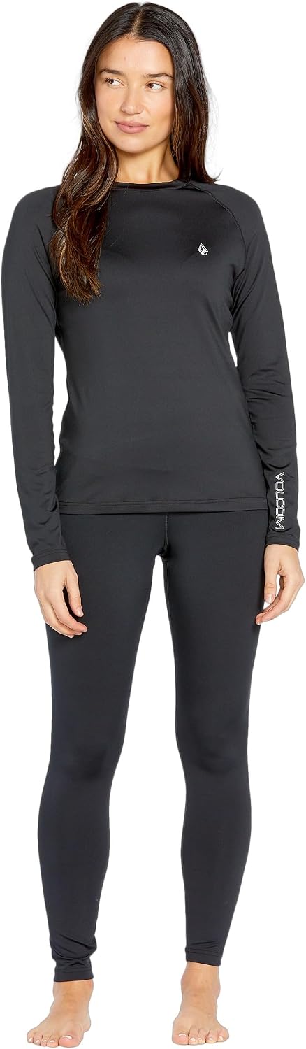Volcom Women's V-Science Thermal Base Layer Top – Quick Dry Long Sleeve Shirt Black