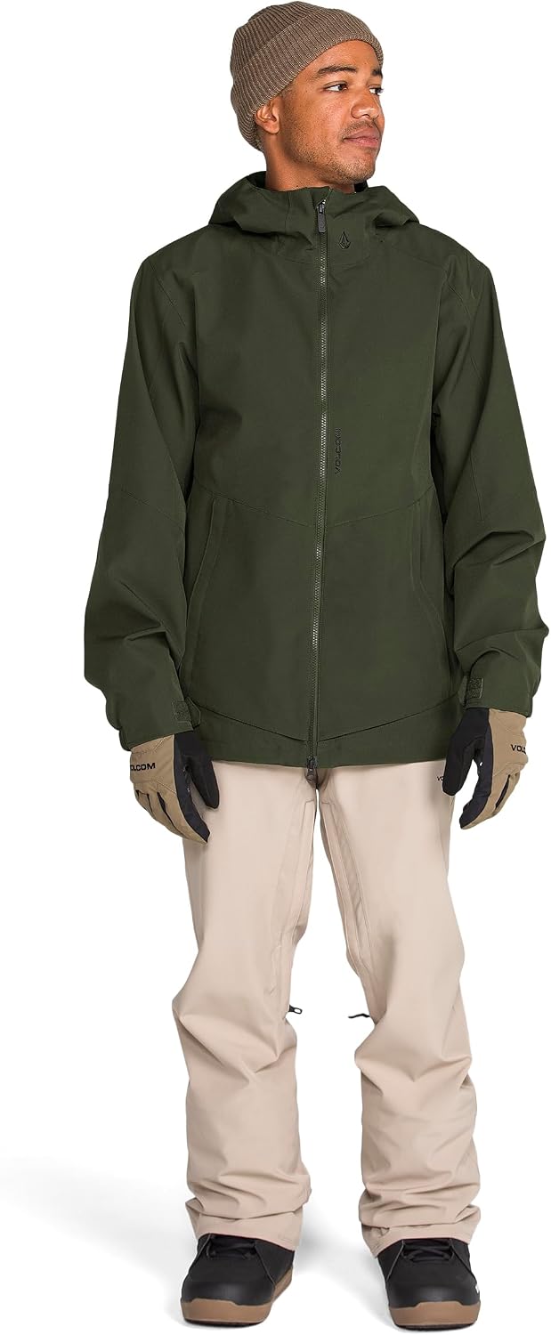 Volcom Men's Brighton Hooded Snowboard Ski Winter Jacket Dark Green