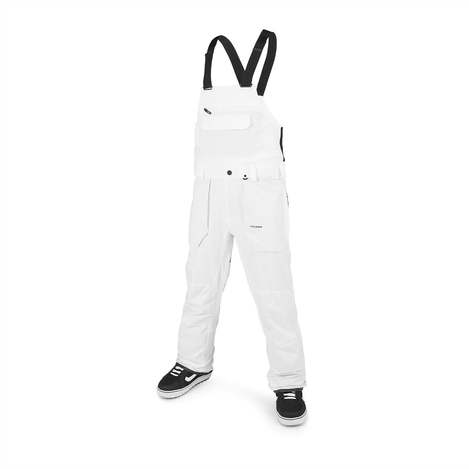 Volcom Men's Roan Bib Overall Snowboard Pant – 15k Waterproof 2-layer Repreve® Fibers White