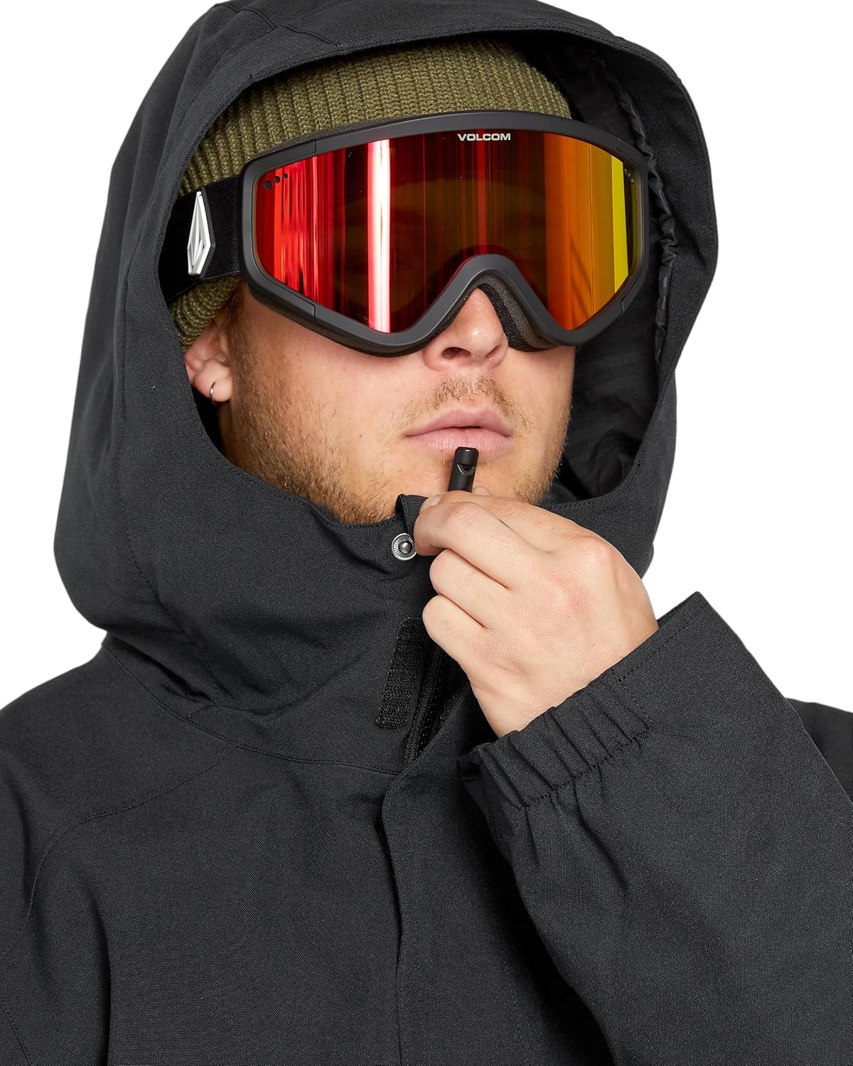 Volcom Men's Brighton Hooded Snowboard Ski Winter Jacket Black Out