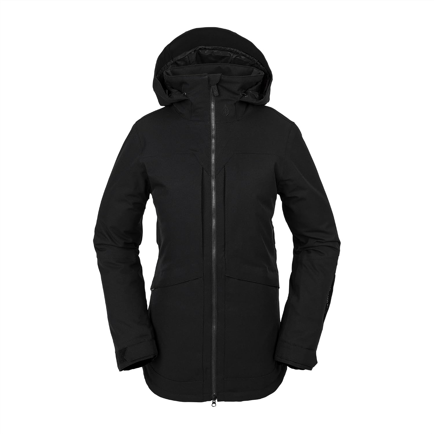Volcom womens Shelter 3d Stretch Insulated Snowboard Ski Winter Hooded Jacket Black S4
