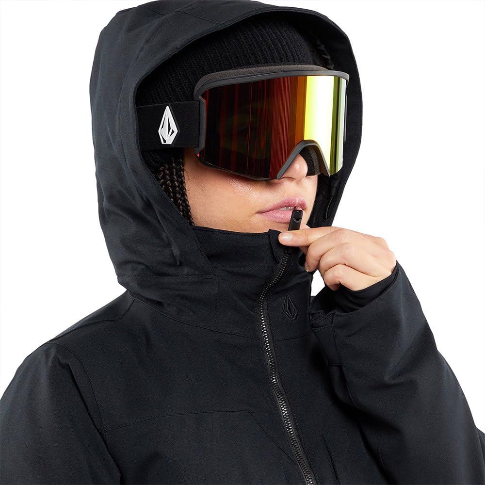 Volcom womens Shelter 3d Stretch Insulated Snowboard Ski Winter Hooded Jacket Black S4