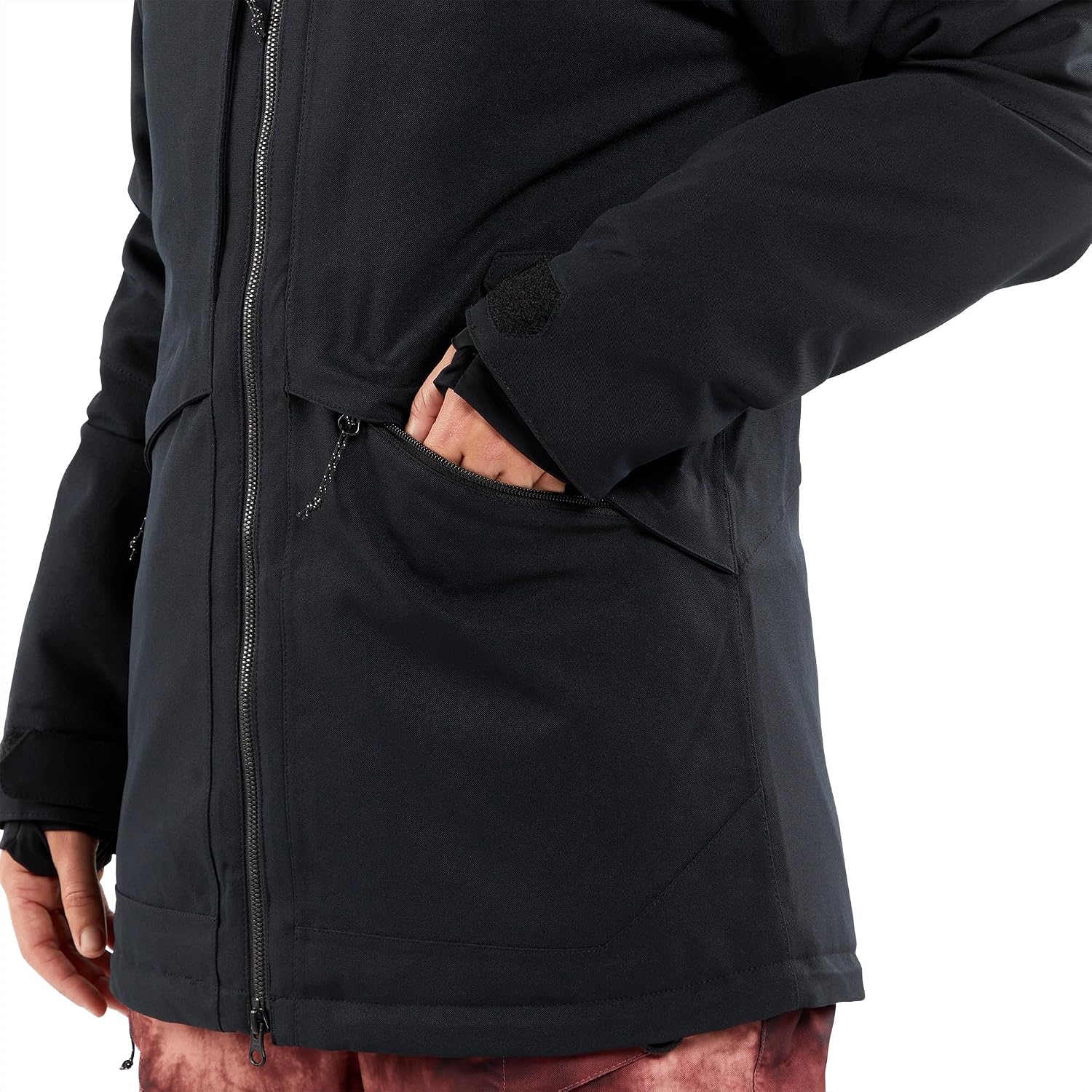 Volcom womens Shelter 3d Stretch Insulated Snowboard Ski Winter Hooded Jacket Black S4