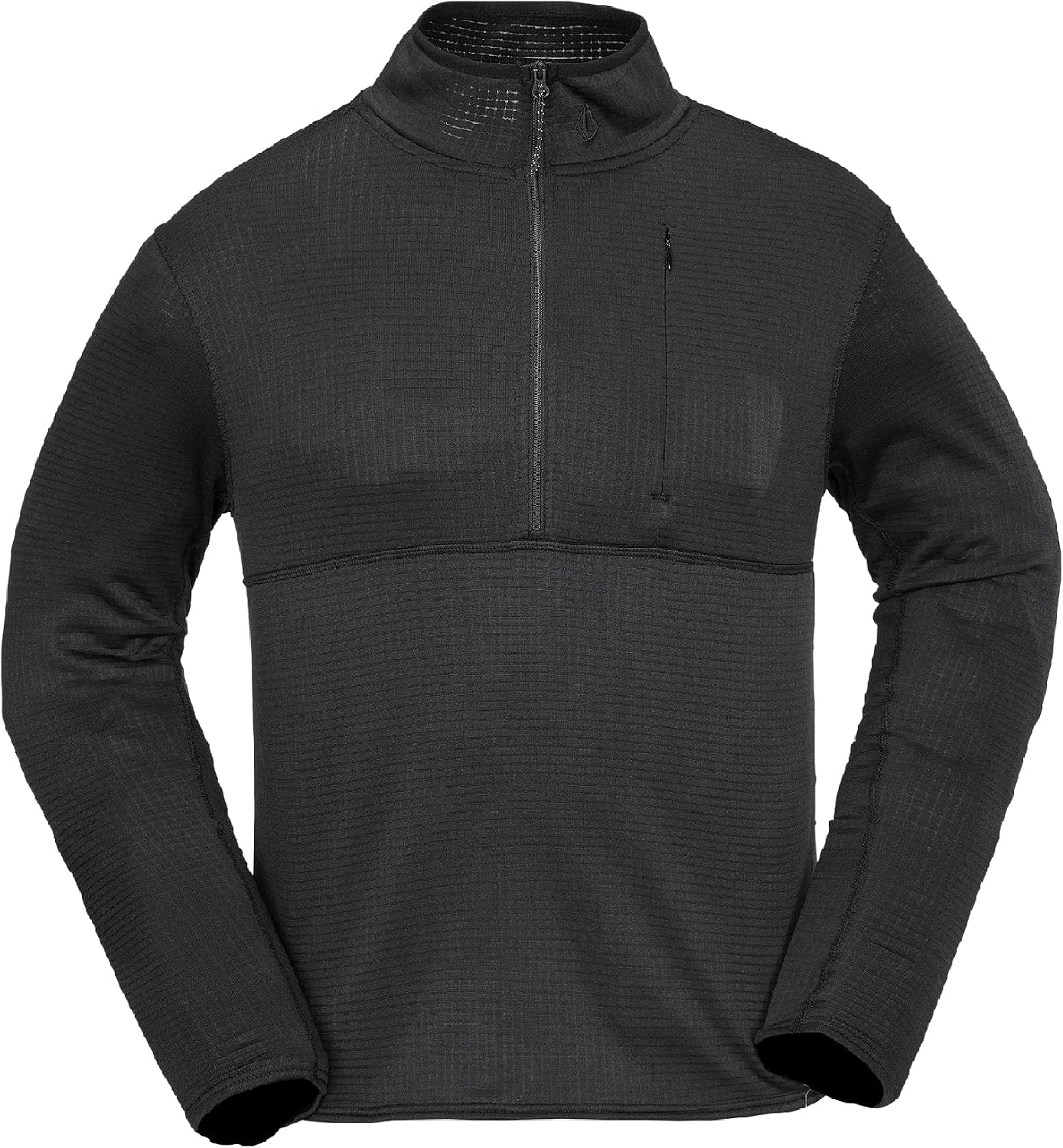 Volcom Men's Gridlock 14 Zip Mock Neck Snowboard Base Layer Fleece Sweatshirt Black S5