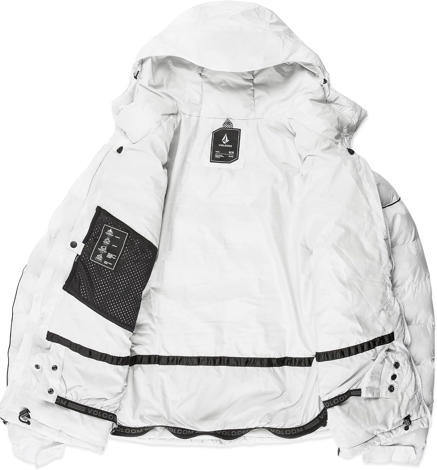 Volcom Men's Sew Down Ecodown Filled Puffy Snowboard Winter Ski Jacket White Camo S5
