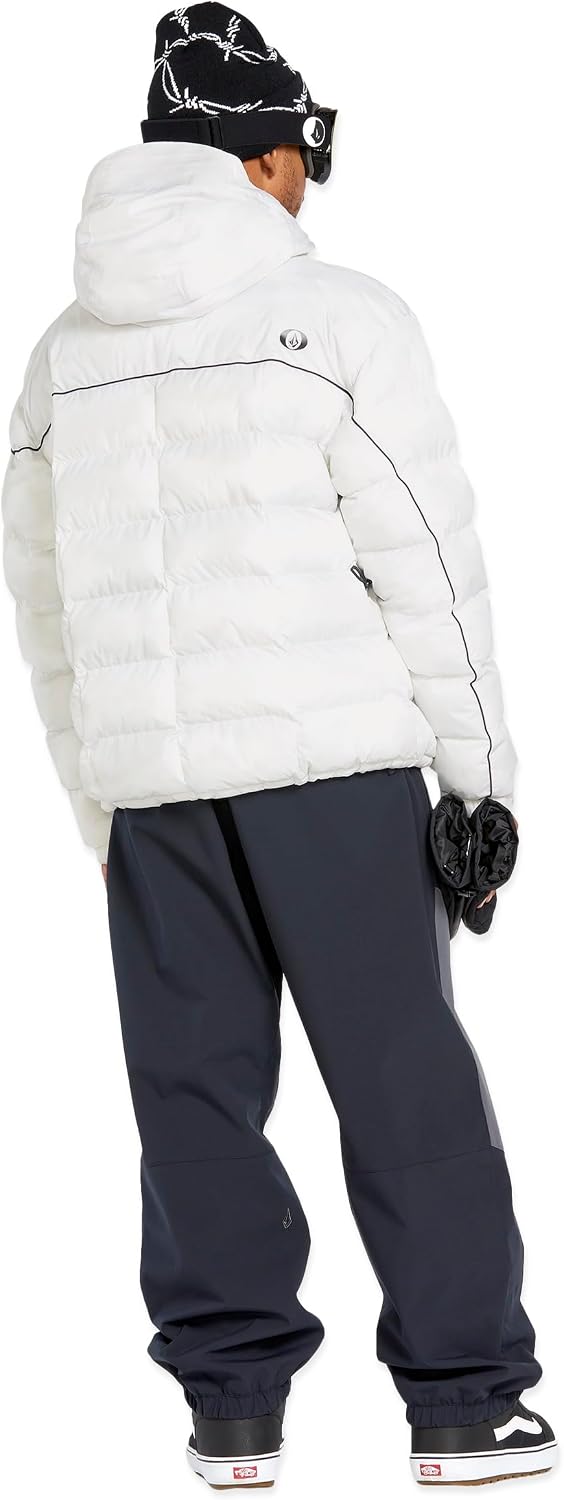 Volcom Men's Sew Down Ecodown Filled Puffy Snowboard Winter Ski Jacket White Camo S5