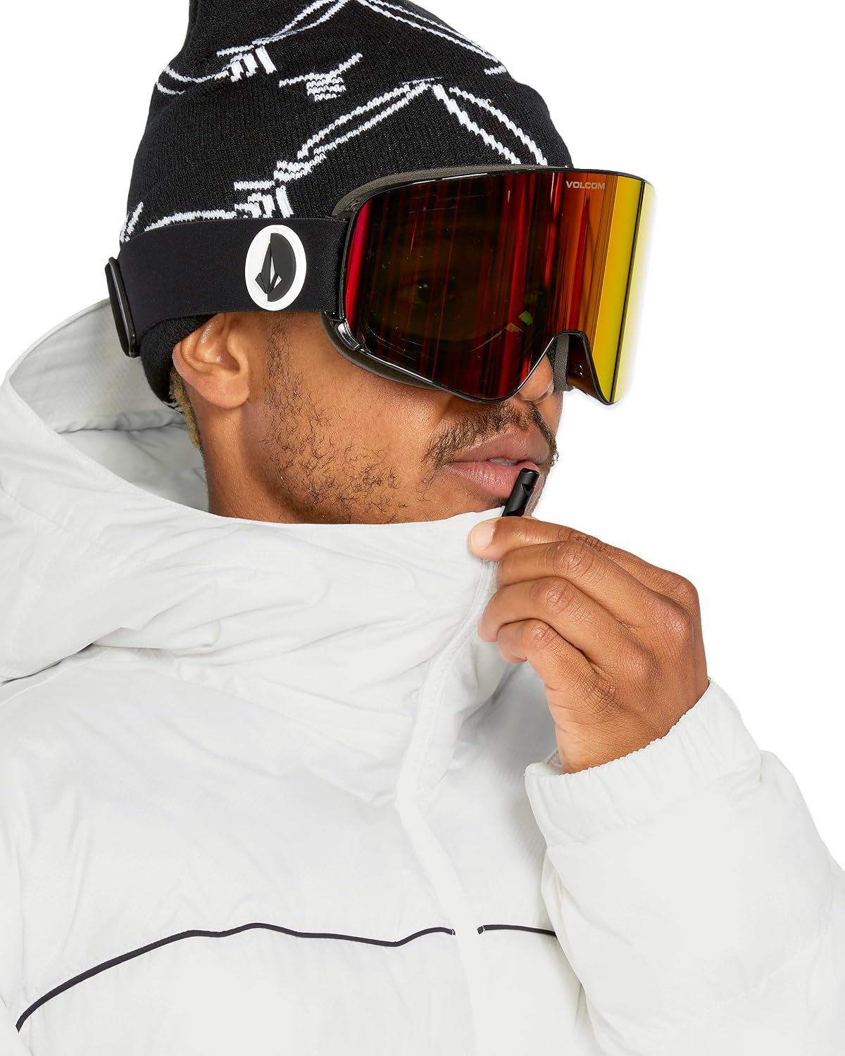 Volcom Men's Sew Down Ecodown Filled Puffy Snowboard Winter Ski Jacket White Camo S5