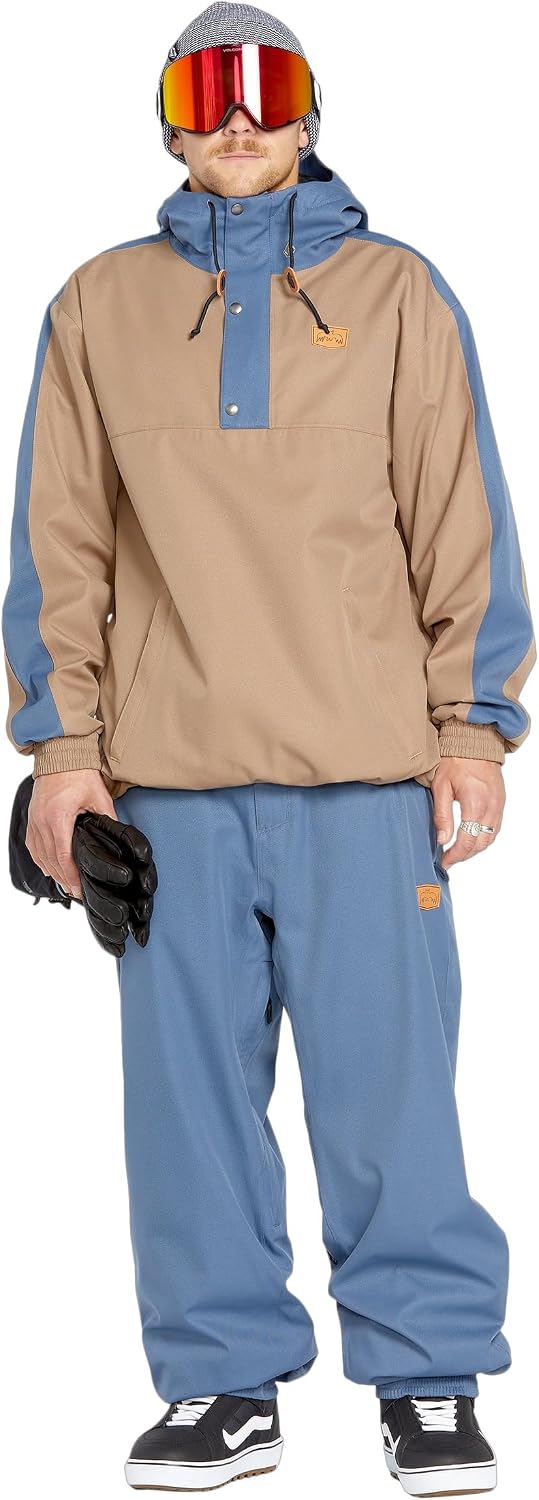 Volcom Men's Arthur Longo 20k Pullover Anarok Hooded Snowboard Jacket Chestnut Brown S5