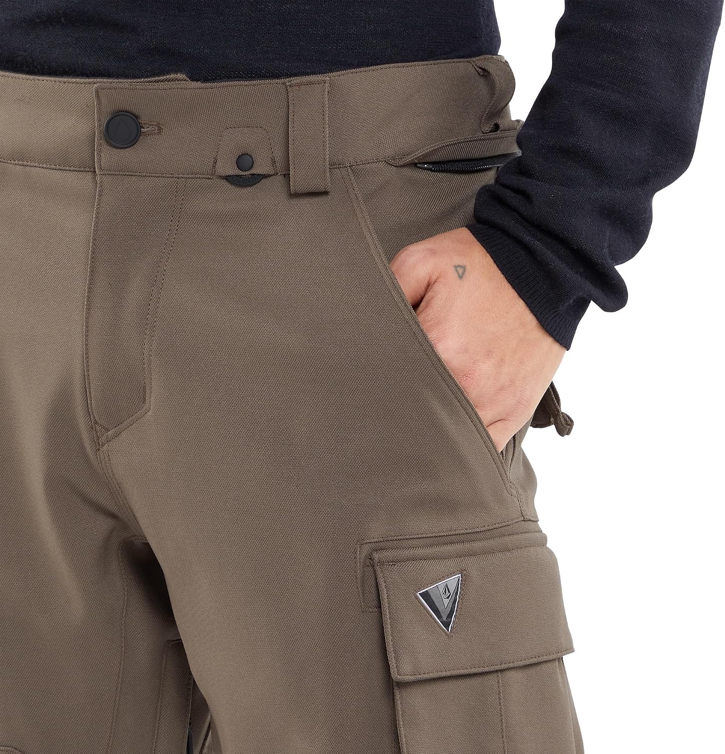 Volcom Men's Articulated Snow Pant, 15k Waterproof Ski Snowboard Pants, Sealed Seams Teak S4