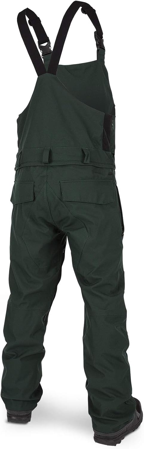 Volcom Men's Roan Bib Overall Snowboard Pant – 15k Waterproof 2-layer Repreve® Fibers Dark Green