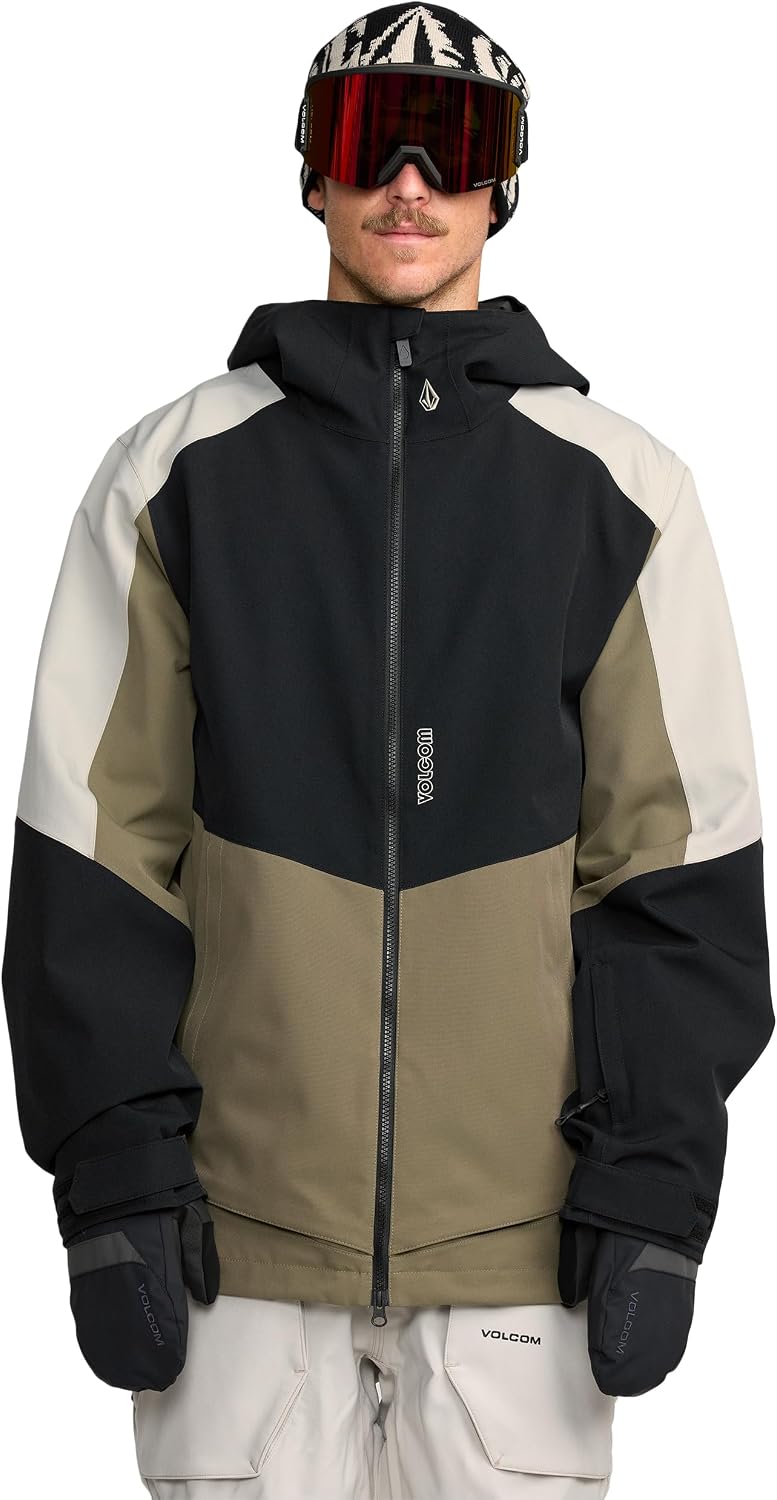 Volcom Men's Brighton Hooded Snowboard Ski Winter Jacket Military