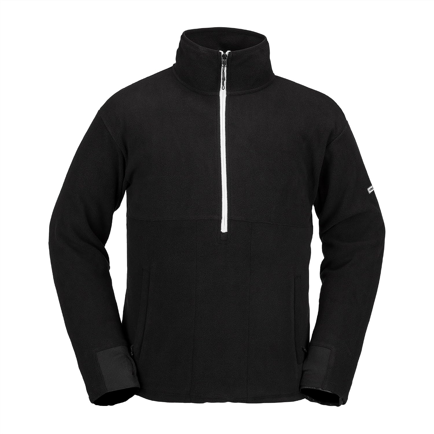 Volcom Men's Polar Fleece Mock Neck 12 Zip Snowboard Ski Baselayer Black S4