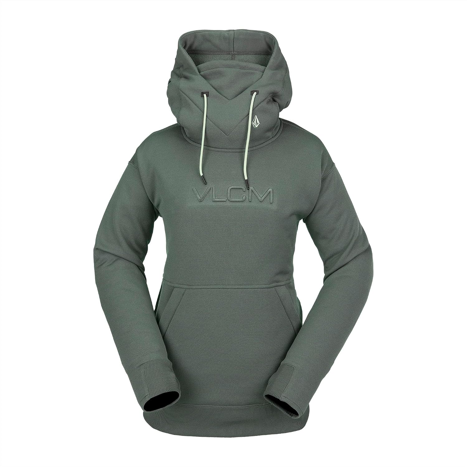 Volcom Men's Hydro Fleece Riding Hoodie – Water-repellent Sweatshirt With Storm Hood & Thumbholes Eucalyptus S4