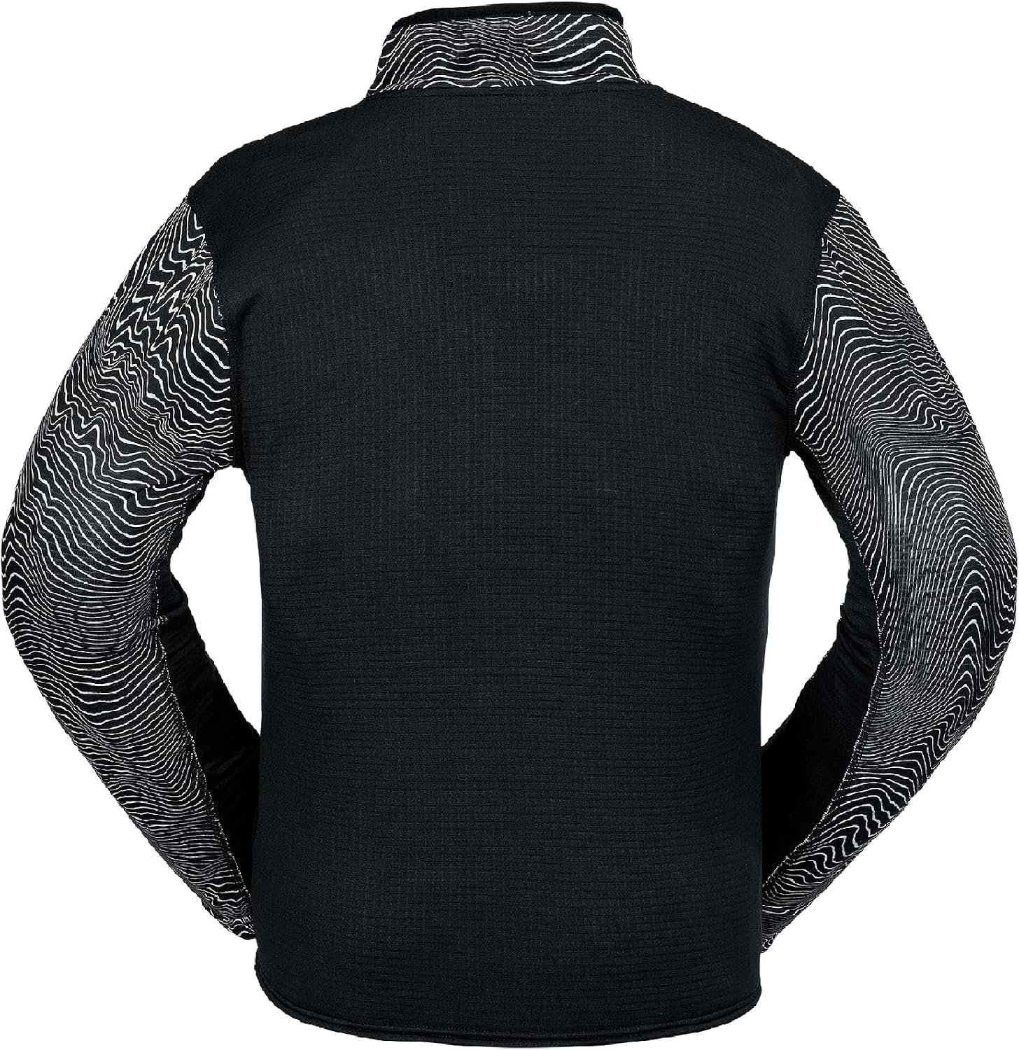 Volcom Men's Gridlock 14 Zip Mock Neck Snowboard Base Layer Fleece Sweatshirt Black Print