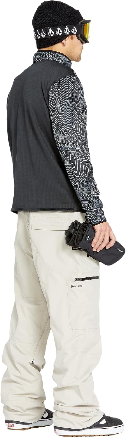 Volcom Men's Gridlock 14 Zip Mock Neck Snowboard Base Layer Fleece Sweatshirt Black Print