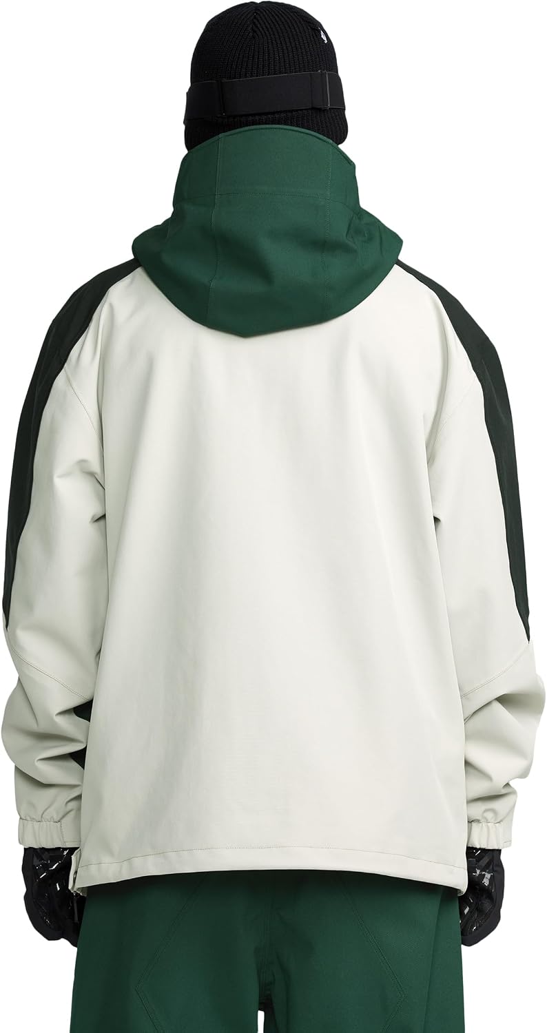 Volcom Men's Brighton Pullover Anarok Hooded Snowboard Jacket Stone