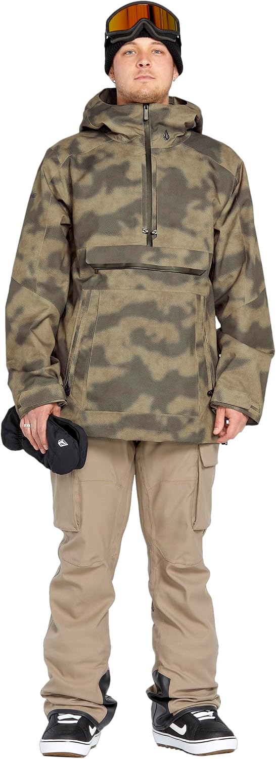 Volcom Men's Brighton Pullover Anarok Hooded Snowboard Jacket Camouflage