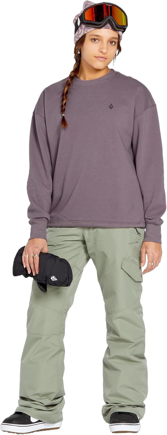 Volcom Women's Essential Crew Fleece Snowboard Winter Sweatshirt Dusty Lavender S5