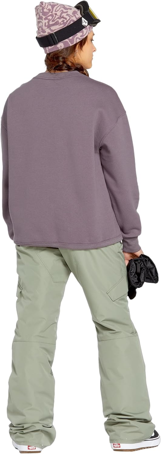 Volcom Women's Essential Crew Fleece Snowboard Winter Sweatshirt Dusty Lavender S5