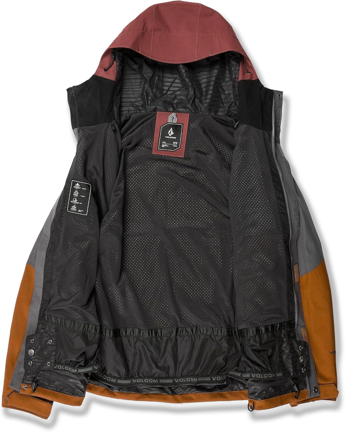 Volcom Men's Brighton Hooded Snowboard Ski Winter Jacket Caramel