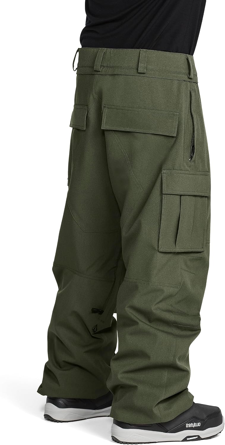 Volcom Men's Nwrk Baggy Snowboard Pant – 10k Waterproof Breathable 2-layer Dark Green