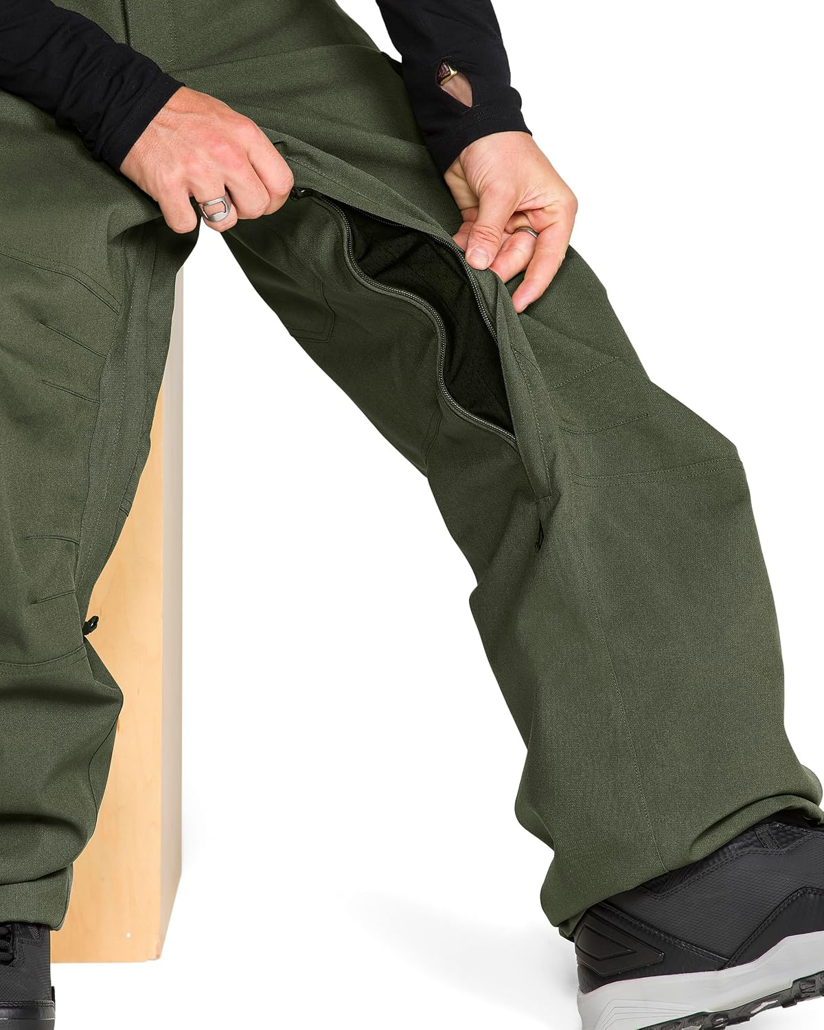 Volcom Men's Nwrk Baggy Snowboard Pant – 10k Waterproof Breathable 2-layer Dark Green