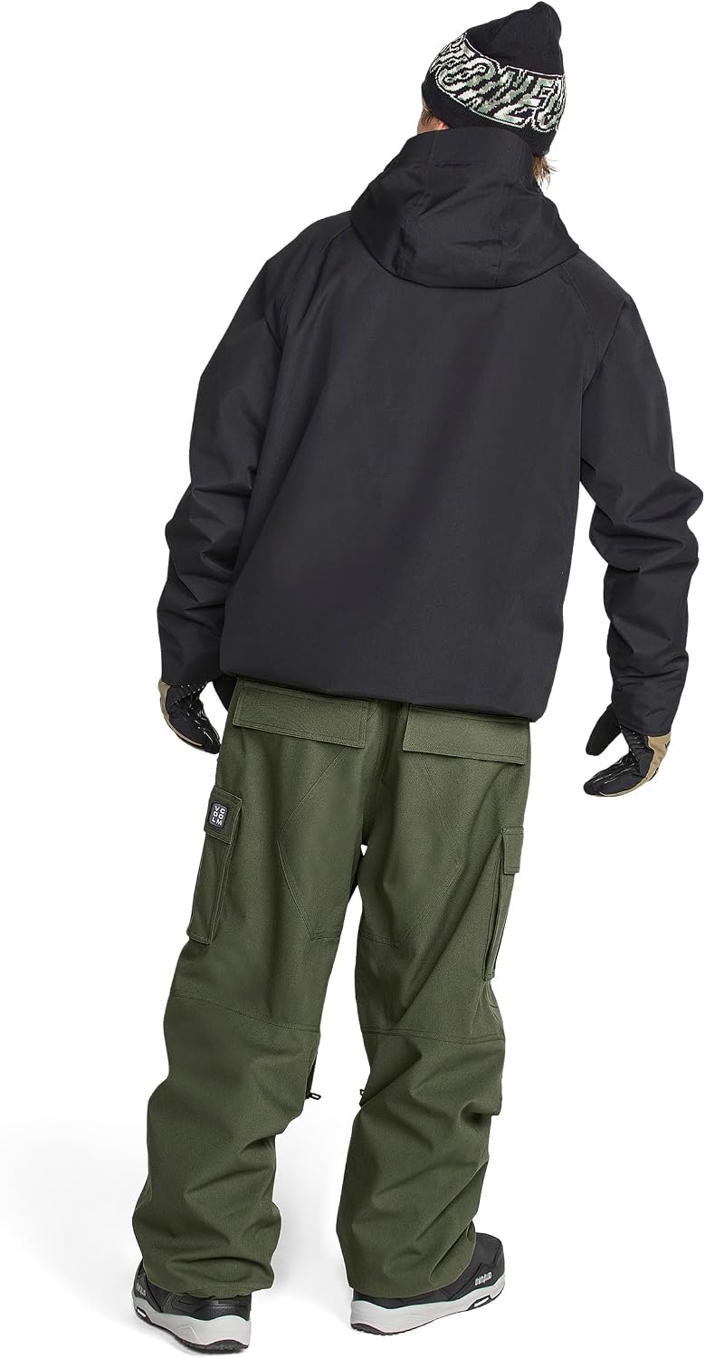 Volcom Men's Nwrk Baggy Snowboard Pant – 10k Waterproof Breathable 2-layer Dark Green