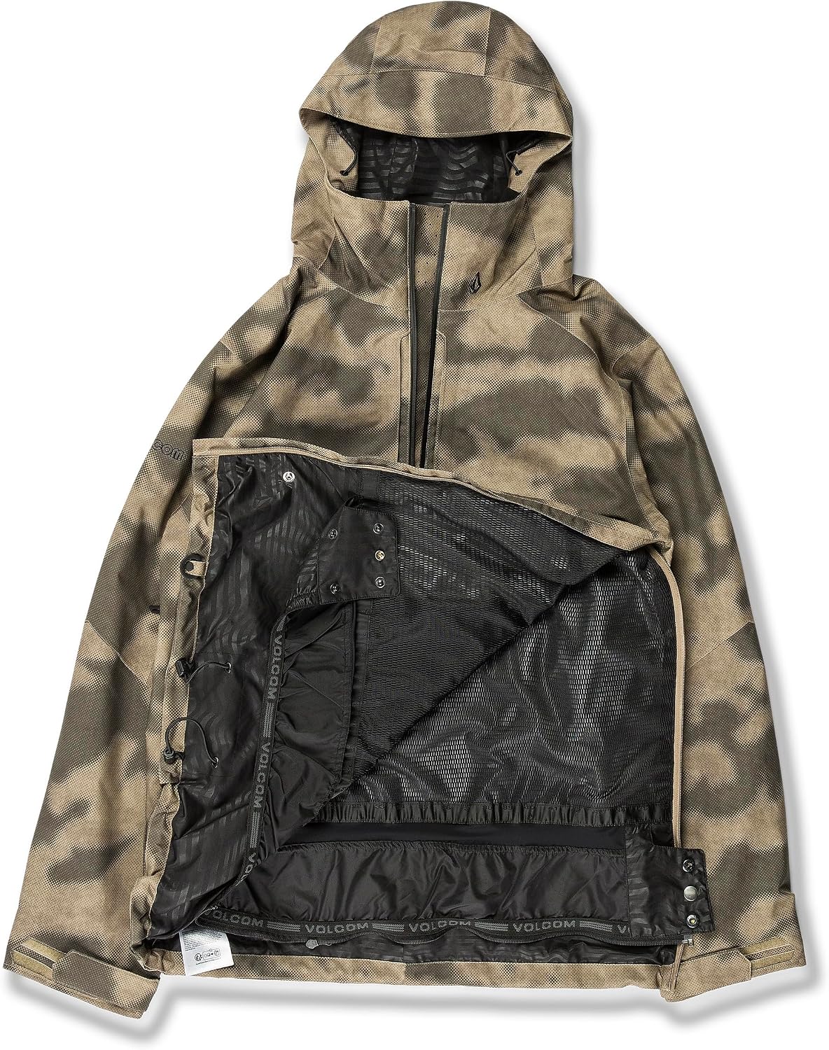 Volcom Men's Brighton Pullover Anarok Hooded Snowboard Jacket Camouflage