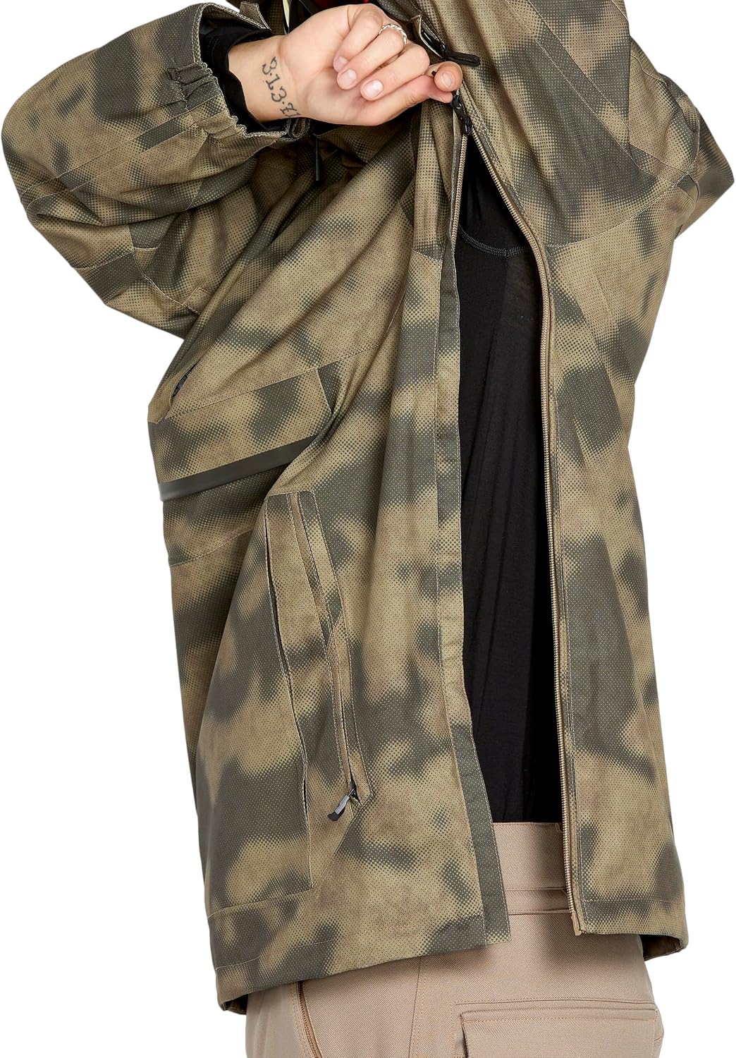 Volcom Men's Brighton Pullover Anarok Hooded Snowboard Jacket Camouflage