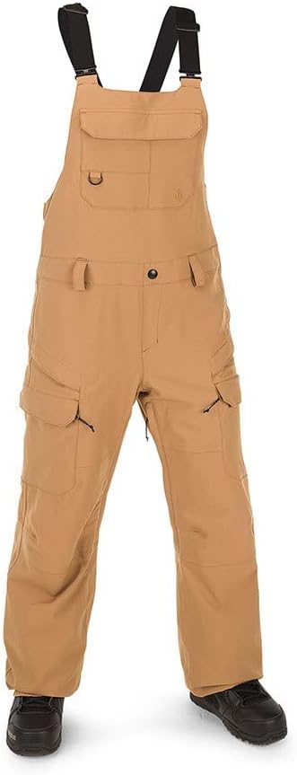 Volcom Women's Creston Stretch Snowboard Ski Bib Overall Snowpant Caramel S3