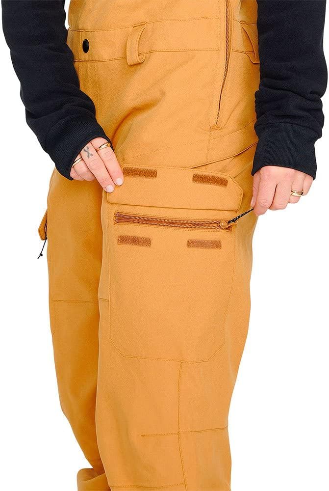 Volcom Women's Creston Stretch Snowboard Ski Bib Overall Snowpant Caramel S3