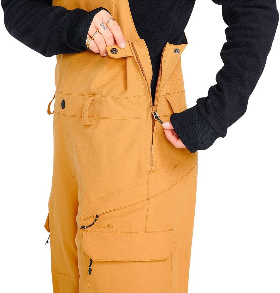 Volcom Women's Creston Stretch Snowboard Ski Bib Overall Snowpant Caramel S3